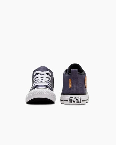 Grey Purple / White Converse Chuck Taylor All Star Malden Street Kids' Boots Canada | C-17924039