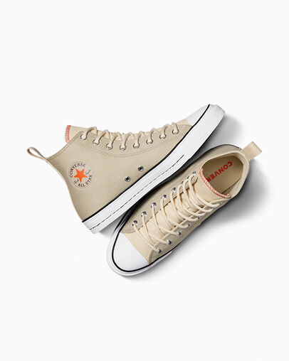 Grey / Beige White Converse Chuck Taylor All Star Vintage Athletic Women Sneakers Canada | C-40731589