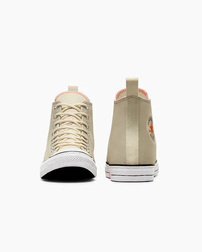 Grey / Beige White Converse Chuck Taylor All Star Vintage Athletic Women Sneakers Canada | C-40731589