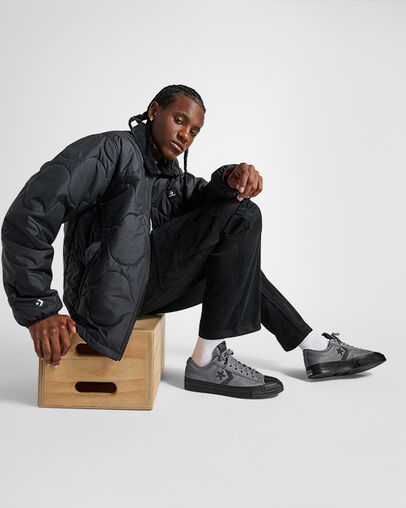 Grey / Black Converse Star Player 76 Luxe Men Tennis Shoes Canada | C-01423769