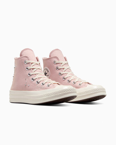 Grey / Pink Converse Chuck 70 Pearls & Studs Women Sneakers Canada | C-46781359