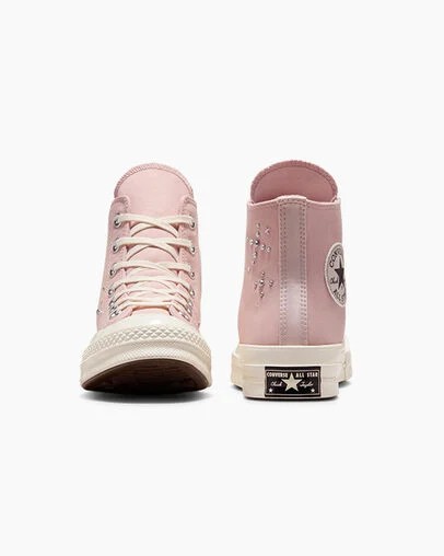 Grey / Pink Converse Chuck 70 Pearls & Studs Women Sneakers Canada | C-46781359