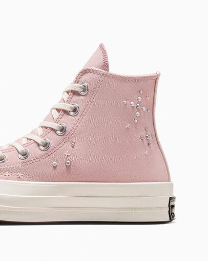 Grey / Pink Converse Chuck 70 Pearls & Studs Women Sneakers Canada | C-46781359