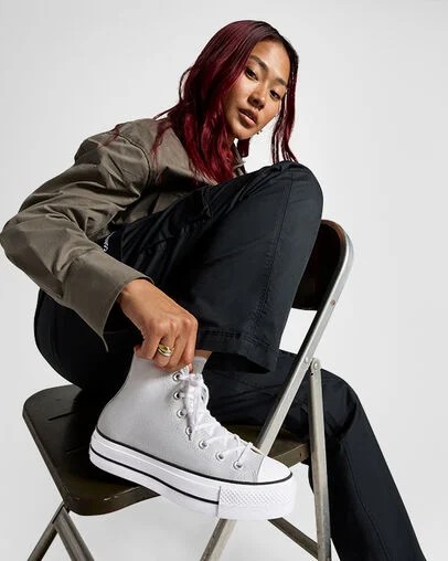 Grey / White / Black Converse Chuck Taylor All Star Lift Platform Women Canvas Shoes Canada | C-70351269