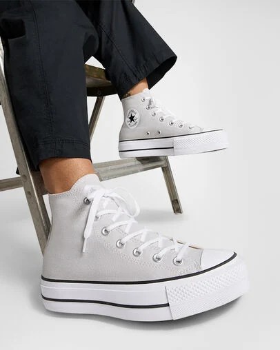 Grey / White / Black Converse Chuck Taylor All Star Lift Platform Women Canvas Shoes Canada | C-70351269