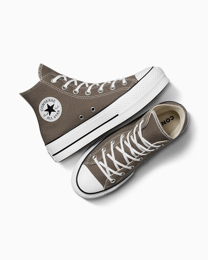 Grey / White / Black Converse Chuck Taylor All Star Lift Platform Women Canvas Shoes Canada | C-85263719