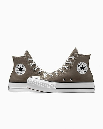 Grey / White / Black Converse Chuck Taylor All Star Lift Platform Women Canvas Shoes Canada | C-85263719