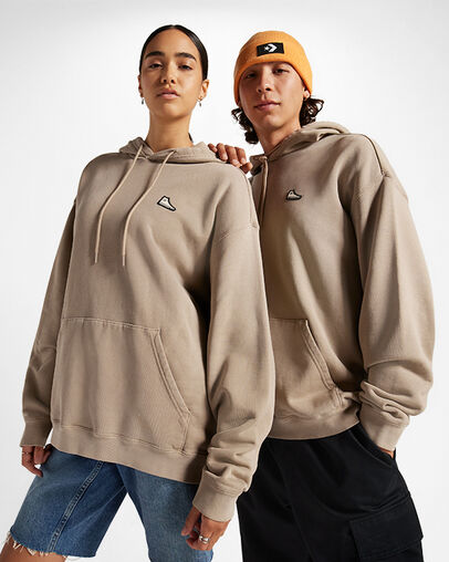 Khaki Converse Go-To Chuck 70 Loose Fit Women Hoodie Canada | C-35074629