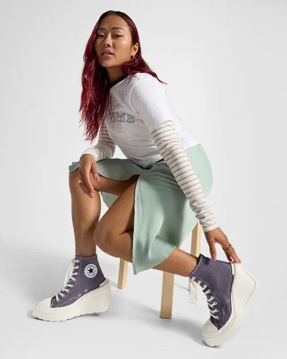 Lavender Grey / Black Converse Chuck 70 De Luxe Wedge Women Sneakers Canada | C-85934609