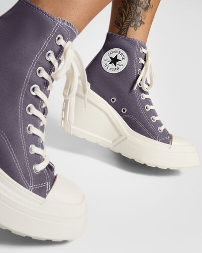 Lavender Grey / Black Converse Chuck 70 De Luxe Wedge Women Sneakers Canada | C-85934609