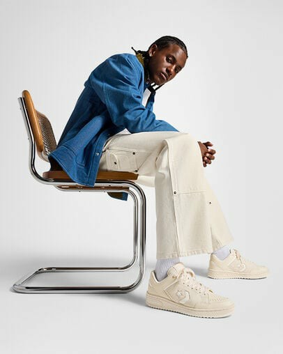 Light Beige Converse Weapon Leather Women Basketball Shoes Canada | C-87469329
