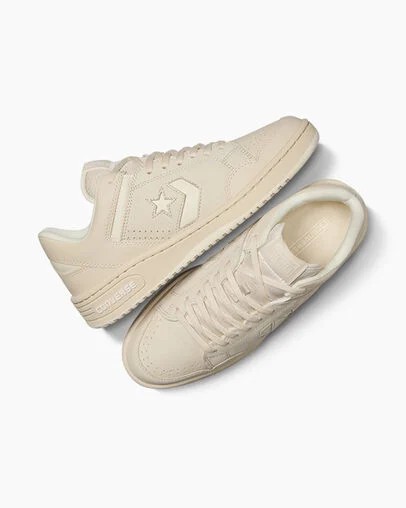 Light Beige Converse Weapon Leather Women Basketball Shoes Canada | C-87469329
