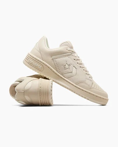 Light Beige Converse Weapon Leather Women Basketball Shoes Canada | C-87469329
