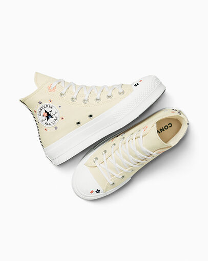 Light Beige / White / Coral Converse Chuck Taylor All Star Lift Women Platform Shoes Canada | C-19705849