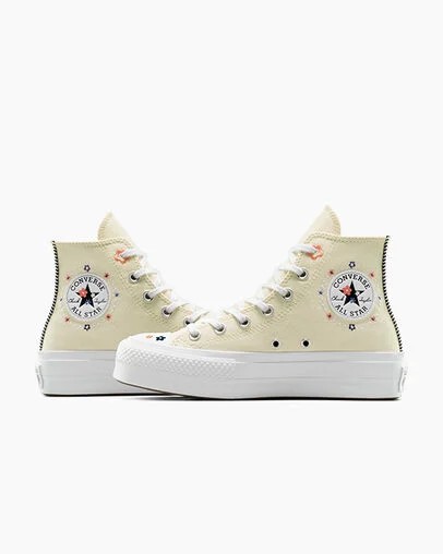 Light Beige / White / Coral Converse Chuck Taylor All Star Lift Women Platform Shoes Canada | C-19705849