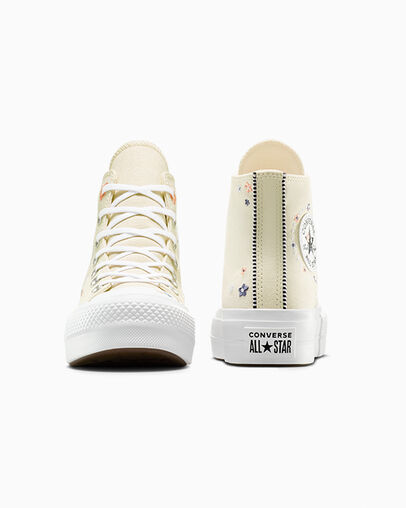 Light Beige / White / Coral Converse Chuck Taylor All Star Lift Women Platform Shoes Canada | C-19705849