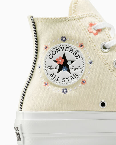 Light Beige / White / Coral Converse Chuck Taylor All Star Lift Women Platform Shoes Canada | C-19705849