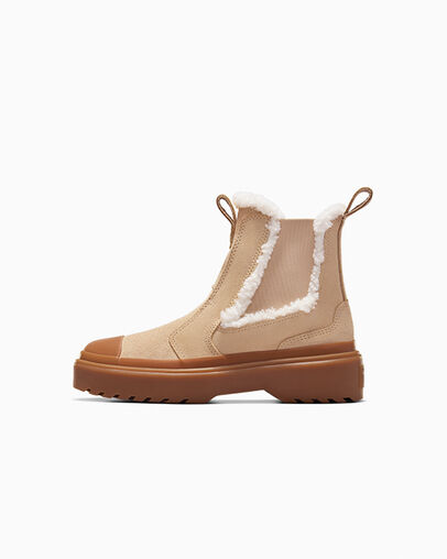 Light Brown Converse Chuck Taylor All Star Chelsea Lugged Suede Kids' Sneakers Canada | C-79536219