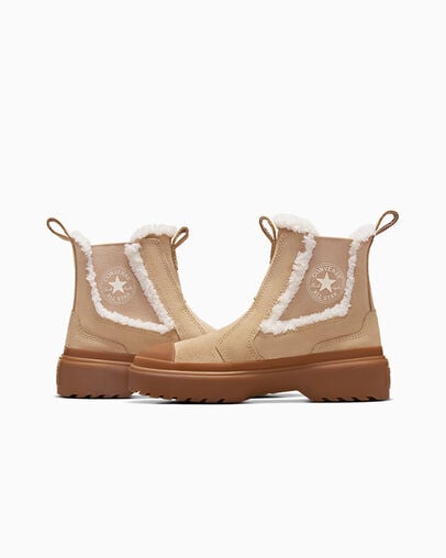 Light Brown Converse Chuck Taylor All Star Chelsea Lugged Suede Kids' Sneakers Canada | C-79536219