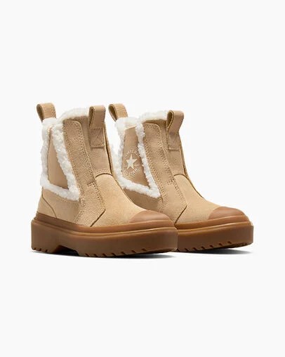 Light Brown Converse Chuck Taylor All Star Chelsea Lugged Suede Kids' Sneakers Canada | C-26054919