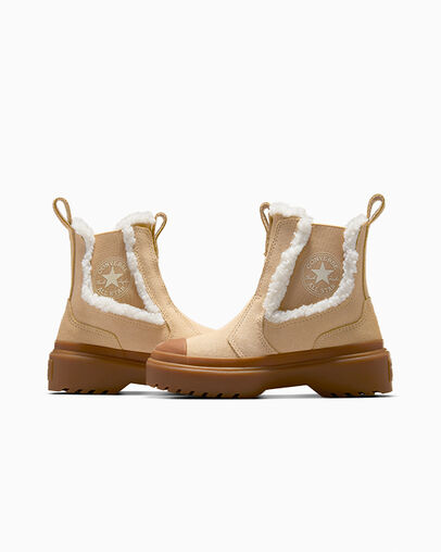 Light Brown Converse Chuck Taylor All Star Chelsea Lugged Suede Kids' Sneakers Canada | C-26054919