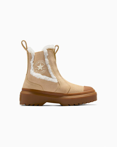 Light Brown Converse Chuck Taylor All Star Chelsea Lugged Suede Kids\' Sneakers Canada | C-26054919