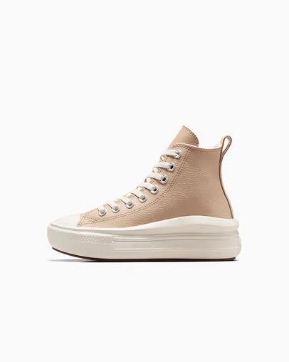 Light Brown Converse Chuck Taylor All Star Move Leather Kids' Sneakers Canada | C-83651029