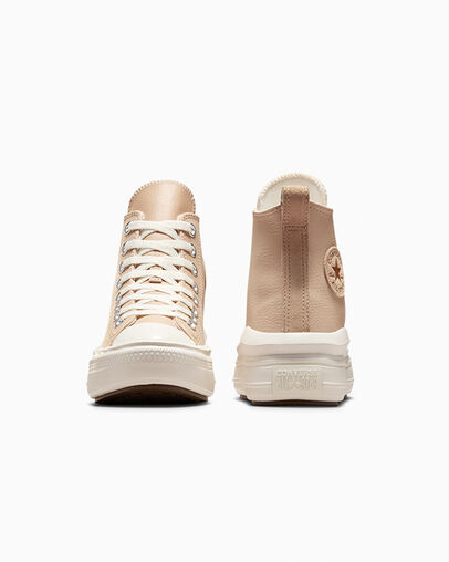 Light Brown Converse Chuck Taylor All Star Move Leather Kids' Sneakers Canada | C-83651029