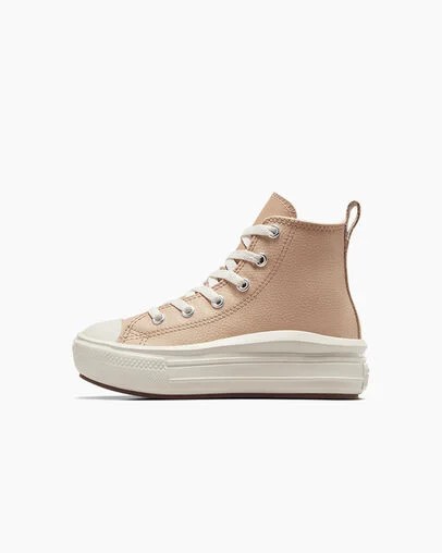 Light Brown Converse Chuck Taylor All Star Move Leather Kids' Sneakers Canada | C-50678199