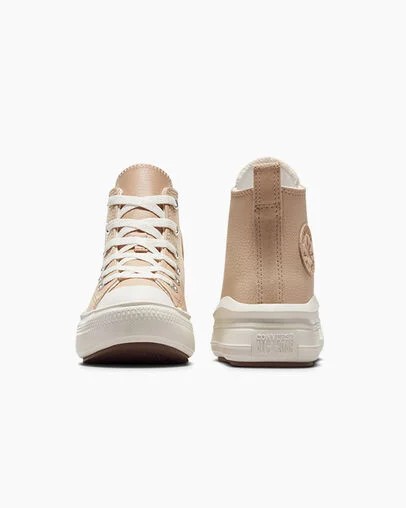 Light Brown Converse Chuck Taylor All Star Move Leather Kids' Sneakers Canada | C-50678199