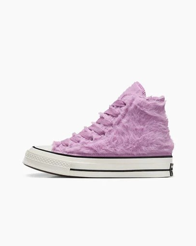 Light Purple / Black Converse Chuck 70 Faux Fur Women Sneakers Canada | C-82916579