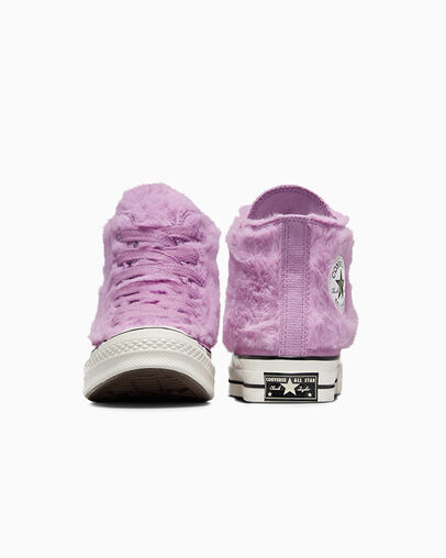 Light Purple / Black Converse Chuck 70 Faux Fur Women Sneakers Canada | C-82916579