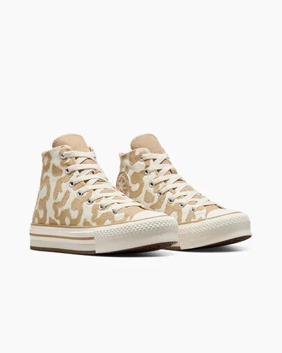 Multicolor Converse Chuck Taylor All Star EVA Lift Leopard Kids' Sneakers Canada | C-19807349