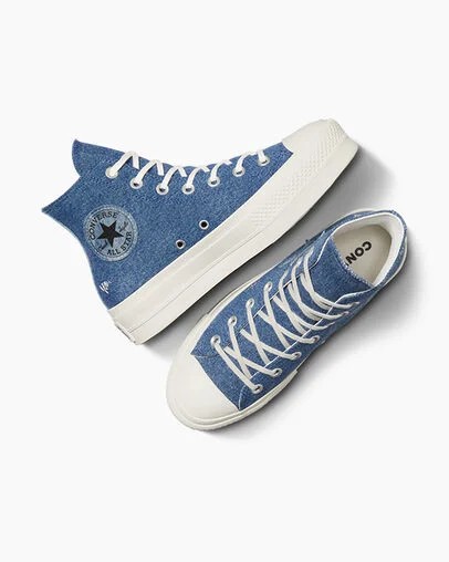 Navy Converse Chuck Taylor All Star Lift Denim Women Sneakers Canada | C-49278309