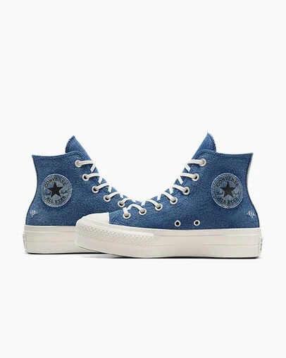 Navy Converse Chuck Taylor All Star Lift Denim Women Sneakers Canada | C-49278309