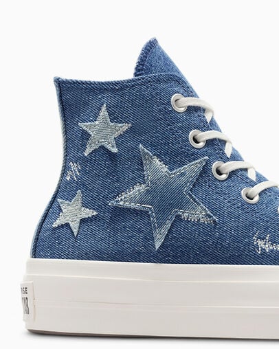 Navy Converse Chuck Taylor All Star Lift Denim Women Sneakers Canada | C-49278309