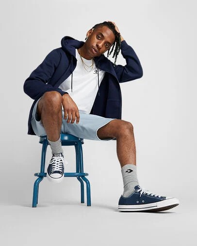 Navy Converse Chuck Taylor All Star Men Canvas Shoes Canada | C-31452699