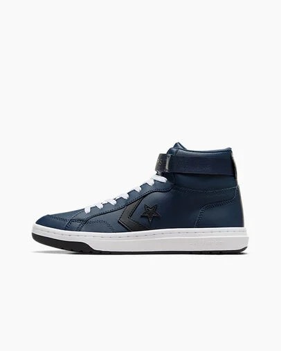 Navy / Black / White Converse Pro Blaze V2 Leather Women Basketball Shoes Canada | C-28374659