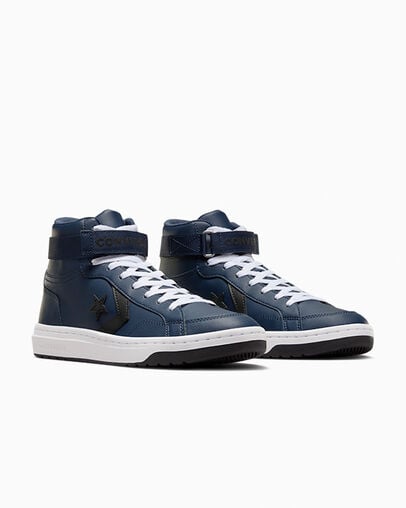 Navy / Black / White Converse Pro Blaze V2 Leather Women Basketball Shoes Canada | C-28374659