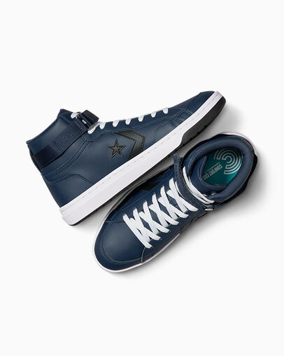 Navy / Black / White Converse Pro Blaze V2 Leather Women Basketball Shoes Canada | C-28374659
