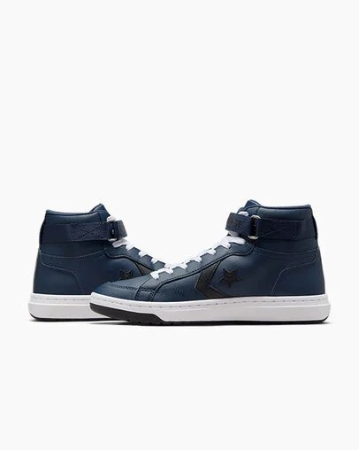 Navy / Black / White Converse Pro Blaze V2 Leather Women Basketball Shoes Canada | C-28374659