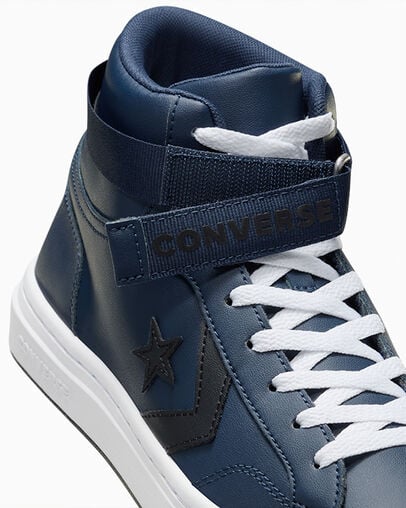 Navy / Black / White Converse Pro Blaze V2 Leather Women Basketball Shoes Canada | C-28374659