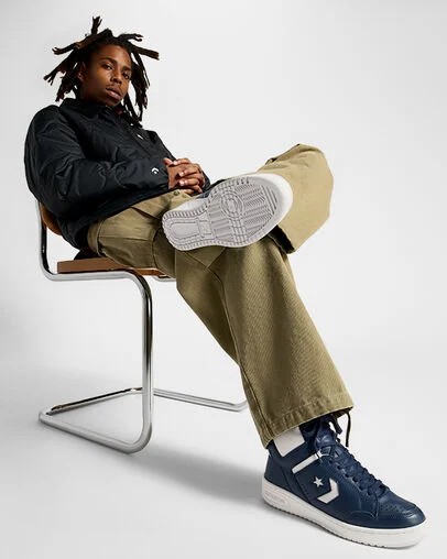 Navy / Grey Converse Weapon Leather Men Boots Canada | C-85172409
