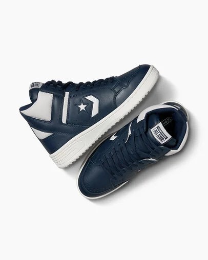 Navy / Grey Converse Weapon Leather Men Boots Canada | C-85172409