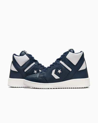 Navy / Grey Converse Weapon Leather Men Boots Canada | C-85172409