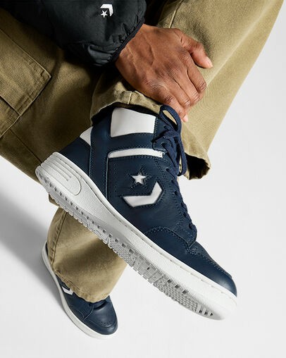 Navy / Grey Converse Weapon Leather Men Boots Canada | C-85172409