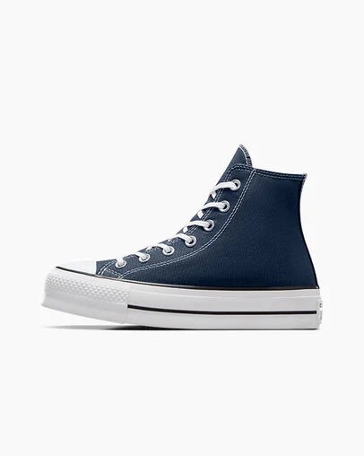 Navy / White / Black Converse Chuck Taylor All Star Lift Platform Women Canvas Shoes Canada | C-68231599