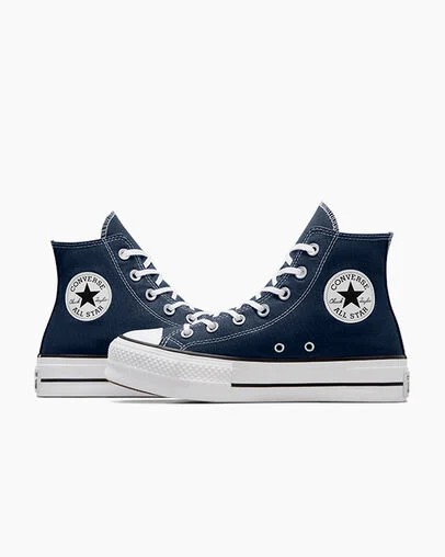 Navy / White / Black Converse Chuck Taylor All Star Lift Platform Women Canvas Shoes Canada | C-68231599