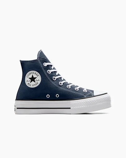 Navy / White / Black Converse Chuck Taylor All Star Lift Platform Women Canvas Shoes Canada | C-68231599
