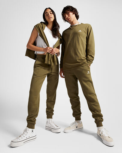 Olive Converse Go-To Embroidered Star Chevron Standard-Fit Men Sweatpants Canada | C-36140989